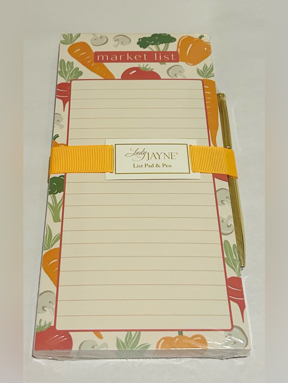 New Lady Jayne Magnetic Notepad with Gold Pen 100 Sheets “Market List”